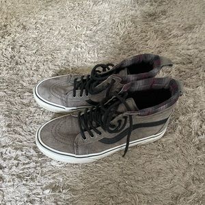 Gray high-top vans